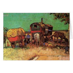 Gypsies with Caravans by Vincent van Gogh Card