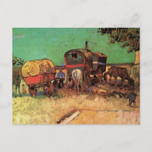 Gypsies with Caravans by Vincent van Gogh Postcard