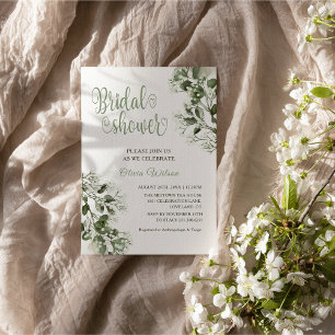 Gypsophila Baby's-breath  Eucalyptus Bridal Shower Invitation
