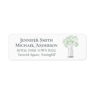 Gypsophila Babys Breath Simple Elegant Wedding Return Address Label