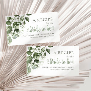 Gypsophila Eucalyptus Bridal Shower Share A Recipe Enclosure Card