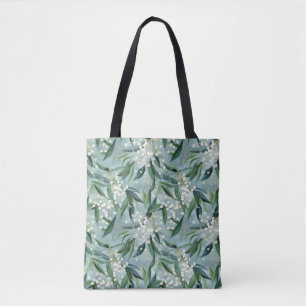 Gypsophila & Eucalyptus Leaf All-Over Print Tote Bag