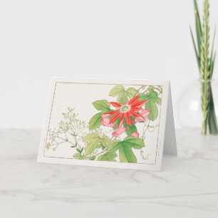Gypsophila, Passion flower by Tanigami Konan Card