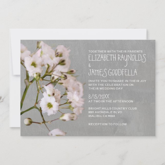 Gypsophilia Wedding Invitations (Front)