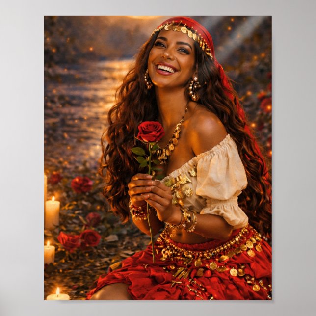 gypsy art || red gitana poster 🌹 (Front)