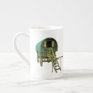 Gypsy bowtop caravan bone china mug