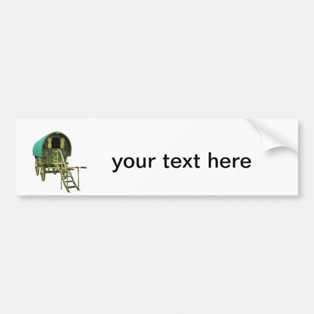 Gypsy bowtop caravan bumper sticker (Front)