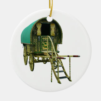 Gypsy bowtop caravan ceramic tree decoration