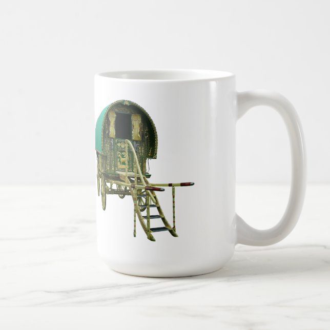 Gypsy bowtop caravan coffee mug (Right)