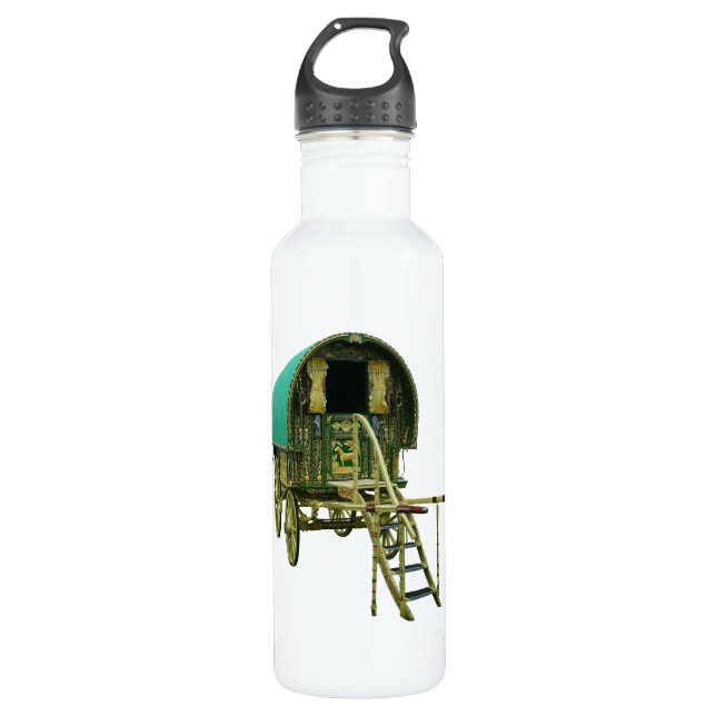 Gypsy bowtop caravan water bottle (Front)