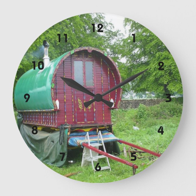 Gypsy bowtop wagon large clock (Front)