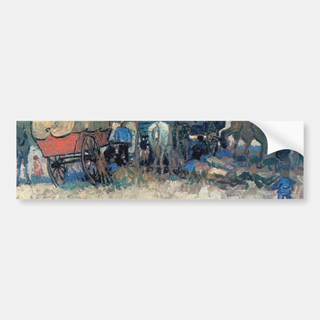 Gypsy camp with horse carriage - Vincent van Gogh Bumper Sticker (Front)
