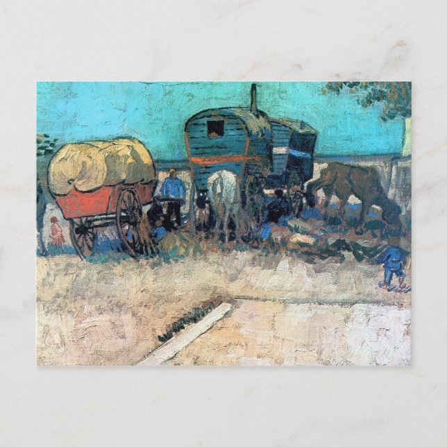 Gypsy camp with horse carriage - Vincent van Gogh Postcard (Front)