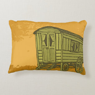 Gypsy caravan wagon decorative cushion