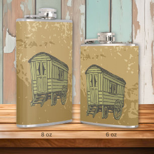 Gypsy caravan wagon hip flask