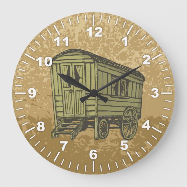 Gypsy caravan wagon large clock (Front)