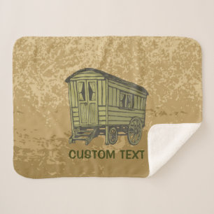 Gypsy Caravan Wagon Sherpa Blanket