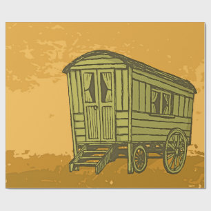 Gypsy caravan wagon wrapping paper
