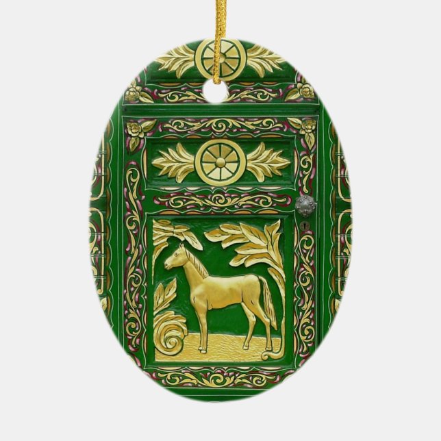 Gypsy door detail ceramic ornament (Front)