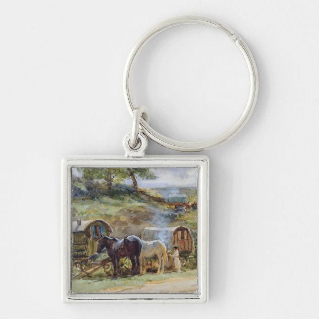 Gypsy Encampment, Appleby, 1919 Key Ring (Front)