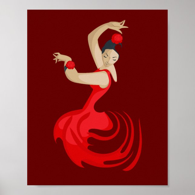 Gypsy Flamenco Dancer Poster (Front)