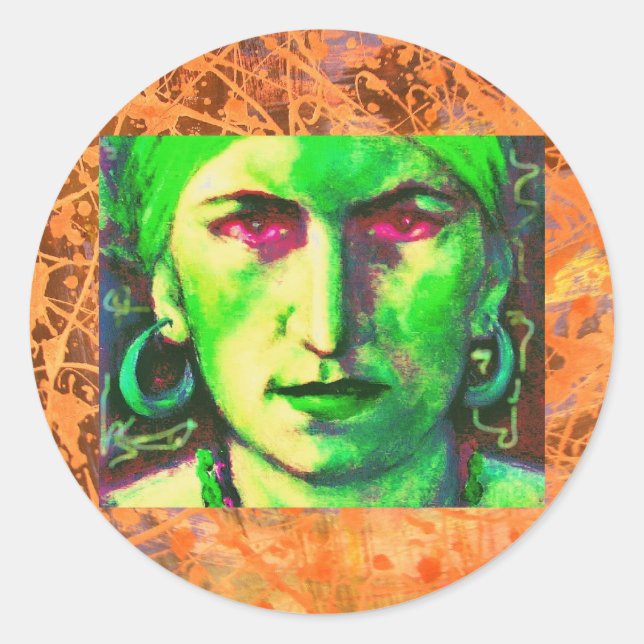 gypsy fortune teller drip classic round sticker (Front)