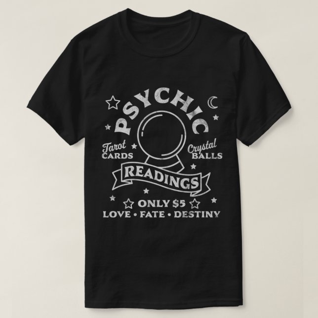 Gypsy Fortune Teller Psychic Readings Tarot Crysta T-Shirt (Design Front)