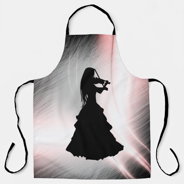 Gypsy Girl Plays Violin Apron (Front)