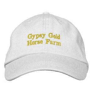 Gypsy Gold Horse Farm white ballcap Embroidered Hat