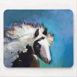 Gypsy Horse running passion colourful painting art Mouse Pad
