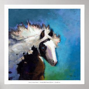 Gypsy Horse running passion colourful painting art Poster