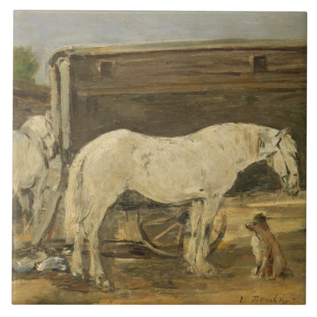 Gypsy Horses, c.1885-90 (oil on canvas) Ceramic Tile (Front)