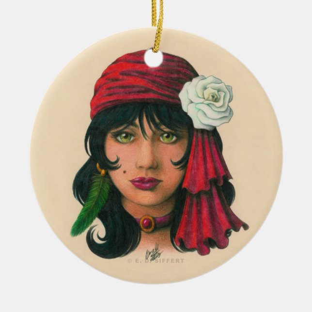 Gypsy II Ceramic Ornament (Front)