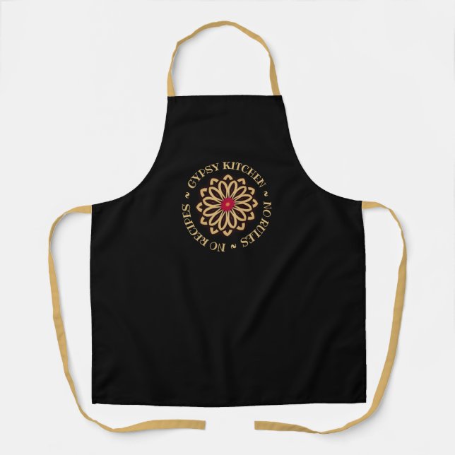 Gypsy Kitchen Black & Gold Apron (Front)