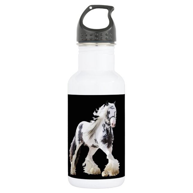 Gypsy Mare Stallion Draught Horse 532 Ml Water Bottle (Front)