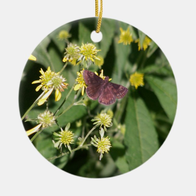 Gypsy Moth Ceramic Ornament (Front)