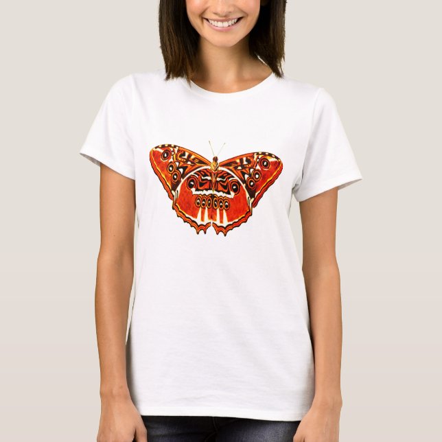 Gypsy moth, rust orange and black T-Shirt (Front)