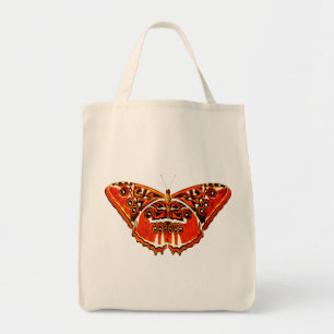 Gypsy moth, rust orange and black tote bag