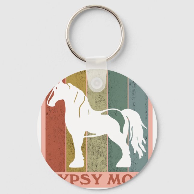 Gypsy Mum  Gypsy Vanner Horse Key Ring (Front)