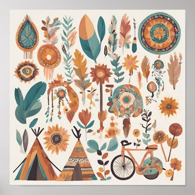 Gypsy Soul Panorama: A Bohemian Worldview Art Poster (Front)