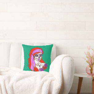 Gypsy Sugar Skull Cushion