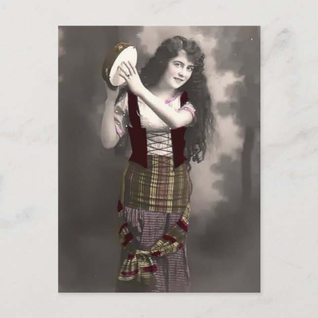 Gypsy Tambourine Girl Postcard (Front)
