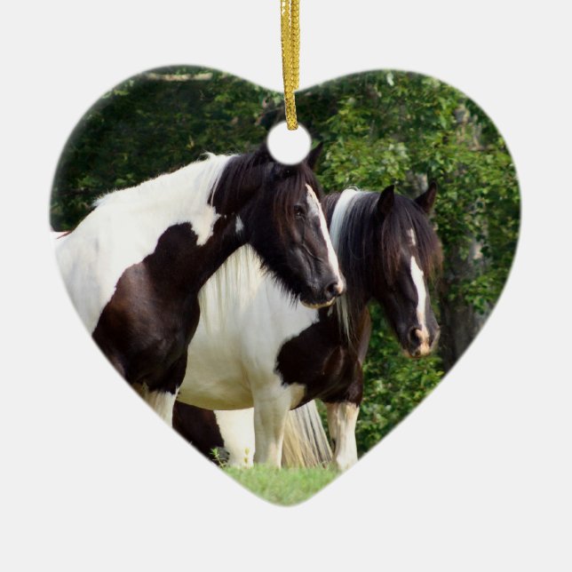 Gypsy Vanner Ceramic Tree Decoration (Front)