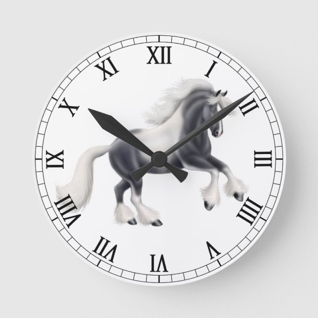 Gypsy Vanner Cob Horse Wall Clock (Front)