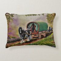 Gypsy Vanner Horse Irish Caravan Wagon Tapestry