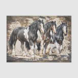Gypsy-Vanner Horse Watercolor Decoupage Tissue Paper