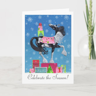 Gypsy Vanner Whimsical Christmas Card