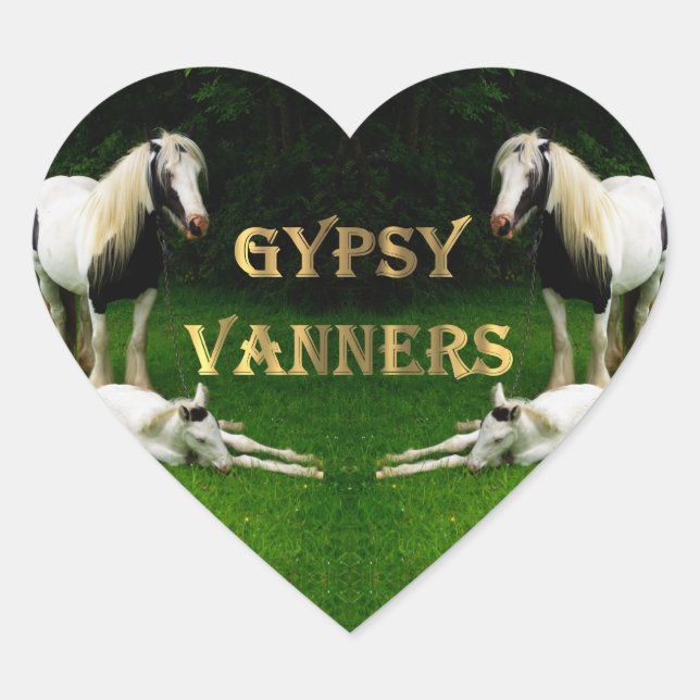 Gypsy Vanners Heart Sticker (Front)