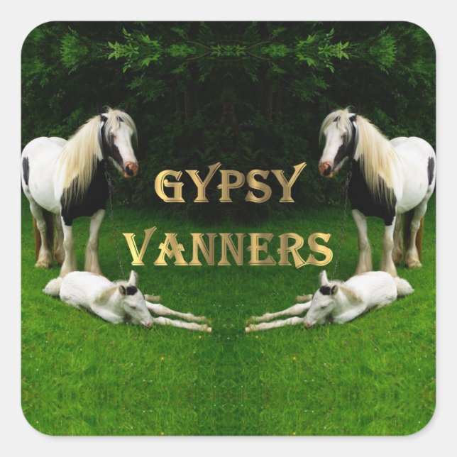 Gypsy Vanners Square Sticker (Front)