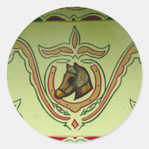 Gypsy wagon detail classic round sticker